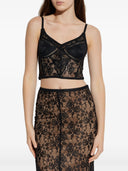 Self Portrait Black Lace Strappy Top