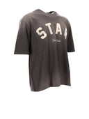 Golden Goose Star/ Unisex Relaxed Fit T Shirt/ Cotton Jersey/ Sunfaded Wash/ Star Golden Goose Print