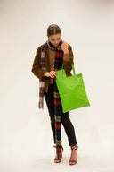 La Rose La Rose Leather Tote Bag Lime Green