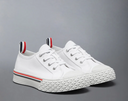 Thom Browne Collegiate Low Top Trainer W/ Tartan Tread Sole In Organic Canvas