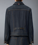 Thom Browne 背带实用夹克（22 英寸）日本布边牛仔布