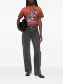 Golden Goose Journey W`s T Shirt Regular Dyed Gauze Jersey Vintage Treatment With Print