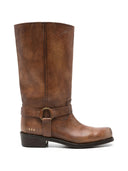 Golden Goose Biker Square Distressed Leather Upper With Strap And Accessory