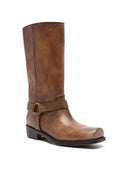 Golden Goose Biker Square Distressed Leather Upper With Strap And Accessory