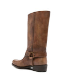 Golden Goose Biker Square Distressed Leather Upper With Strap And Accessory
