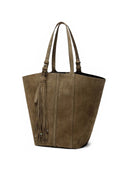 Golden Goose Shopping 24,7 Ns Wildlederkörper mit Nappafransen und Perlen aus silbernen Metalldetails