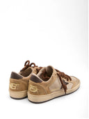 Golden Goose Ballstar Suede Upper Toe Tongue And Spur Glitter Star Leather Heel