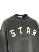 Golden Goose Star/ Unisex Boxi Crewneck/ Sunfaded Wash/ Star Golden Goose Print