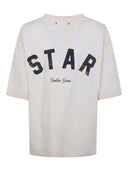 Golden Goose Star/ Unisex Relaxed Fit T Shirt/ Cotton Jersey/ Vintage Treatment/ Star Golden Goose Print