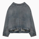 Balenciaga Off Shoulder Light Blue Denim Jacket