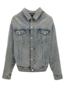 Balenciaga Off The Shoulder Denim Jacket
