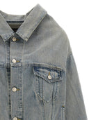 Balenciaga Off The Shoulder Denim Jacket