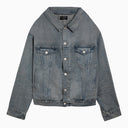 Balenciaga Off Shoulder Light Blue Denim Jacket