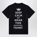 Balenciaga Keep Calm Over Washed Black T Shirt