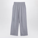Balenciaga Heather Grey Cotton Baggy Trousers With Wear