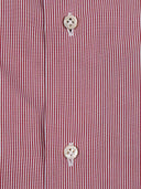 Mazzarelli Camicie Camicia In Cotone Popeline A Righe Rosse E Bianche Slim Fit