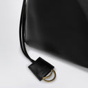 Balenciaga gładka czarna torba z cielęcia duża torba rodeo