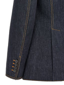 Alexander Mcqueen Lace Up Single Breasted Denim Blazer