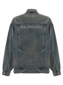 Balenciaga Logo Print Denim Jacket