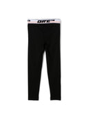 Leggings de bande de logo blanc off