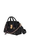 Thom Browne Soft Mrs. Thom Luggage Bag W/ Leather Shoulder Strap And Rwb Woven Chain In Soft Pebble Grain