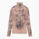 Balenciaga Light Beige Tulle Tat T Shirt