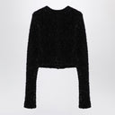 Balenciaga Black Cotton Blend Tweed Cardigan recortado