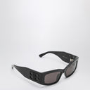 Balenciaga zwarte bazige rechthoekige zonnebril