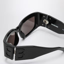 Balenciaga zwarte bazige rechthoekige zonnebril