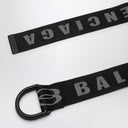 Balenciaga Black/Dark Grey Canvas D Cinturón de anillo