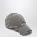 Balenciaga Grey Cotton Baseball Cap With Wear