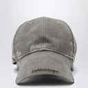 Balenciaga Grey Cotton Baseball Cap With Wear