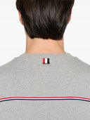 Thom Browne Oversized Short Sleeve Tee W/ Rwb Knit Trim In Medium Weight Jersey
