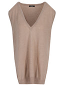 La Rose La Rose Knitwear Gilet Oversize Sabbia