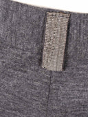Fabiana Filippi Pantalone Con Pinces In Jersey Lana Cotta Color Ardesia