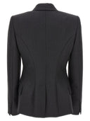 Alexander McQueen Pinstriped Single Blazer