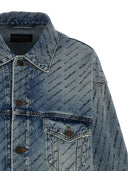 Balenciaga All Over Logo Denim Jacket