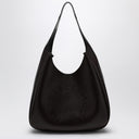 Stella Mc Cartney Black Leder Hobo -Tasche mit Logo