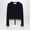Valentino Cardigan With Chez Valentino Embroidery In Wool