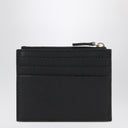 Valentino Garavani Rockstud Zipped Card Holder In Black Leather