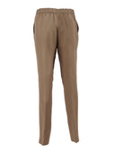 Fabiana Filippi Pantalone Jogging Con Pinces In Fluido Lino Viscosa Color Fango