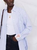 Golden Goose Golden W's Camicia Boyfriend In Cotone Oxford Rigato