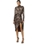 Elisabetta Franchi Brown Alligator Print Dress