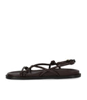 Sandalo piatto Mm Max Mara Lusso Marrone Scuro