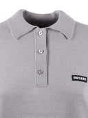 Rotate Slinky Knit Polo Alloy (Light Gray) (Regular Fit)