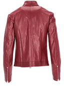La Rose Leather Bomber Bordeaux