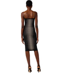 Elisabetta Franchi Zebra Jacquard Black Midi Dress