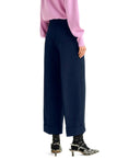 Essentiel Antwerp Imo Navy Blue Cropped Pantaloni