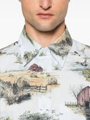 Thom Browne Straight Fit Bd Pc L/S Shirt W/Gg Armband In Scenic Toile Small Cotton Popeline