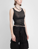 Ann Demeulemeester Mara Wrinkled Cropped Tank Top Light Cotton Rib